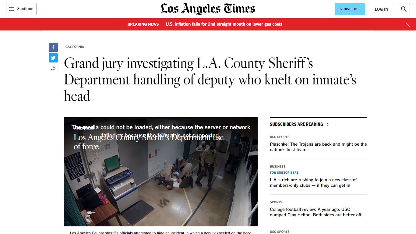 Grand jury investigating L.A. County Sheriff's Department - Los Angeles ...